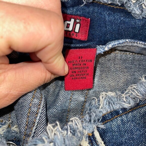 Zana Di Vintage Women  Skirt Size 11 Blue Denim Y2K Mini Pure Cotton Pockets - Picture 9 of 10